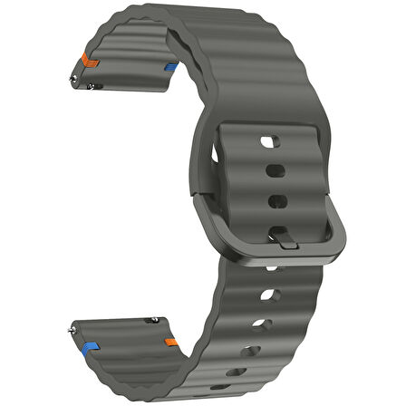 Huawei Watch GT4 41mm İle Uyumlu Dalga Desenli Tokalı Yumusaş Soft Silikon Kordon