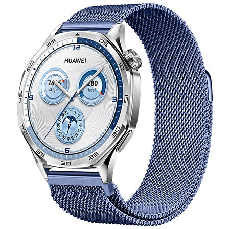 Huawei Watch GT5 46mm Uyumlu Manyetik Milanese Loop Metal Kordon 
