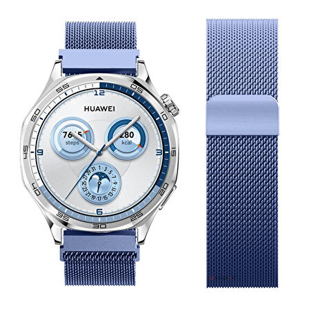 Huawei Watch GT5 46mm Uyumlu Manyetik Milanese Loop Metal Kordon 