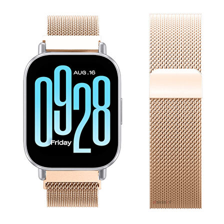 Redmi Watch 5 Active Redmi 5 Lite Uyumlu Kordon Manyetik Milanese Loop Metal Kordon 