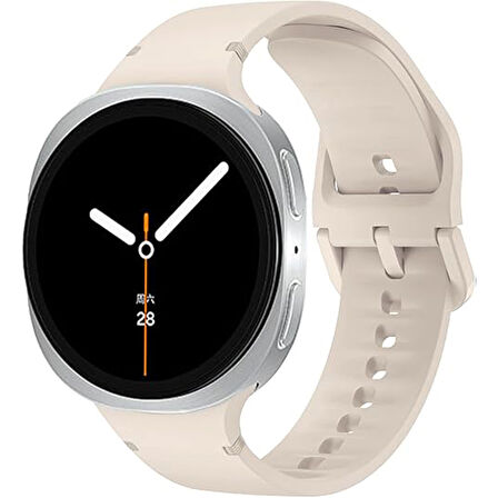 Samsung Galaxy Watch 8 44mm 40mm İle Uyumlu Metal Tokalı PureLux Soft Silikon Kordon