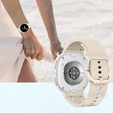 Samsung Galaxy Watch 8 44mm 40mm İle Uyumlu Metal Tokalı PureLux Soft Silikon Kordon