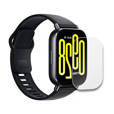 Redmi Watch 5 Active Uyumlu Kolay Takılabilir Takma Aparatlı Temperli Cam Ekran Koruyucu