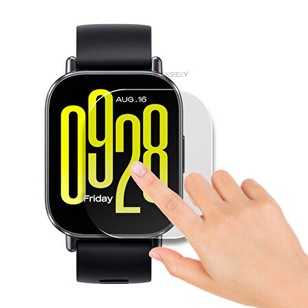 Redmi Watch 5 Active Uyumlu Kolay Takılabilir Takma Aparatlı Temperli Cam Ekran Koruyucu