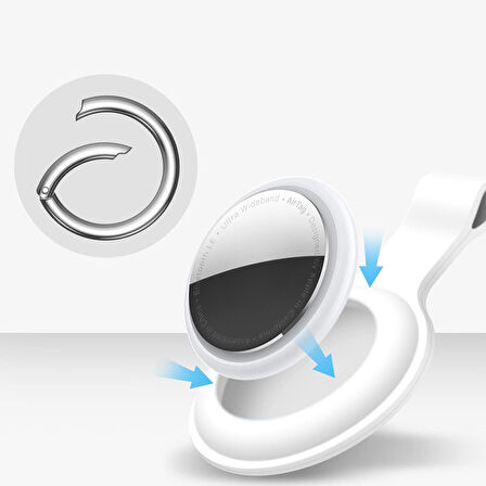 Apple AirTag Uyumlu Silikon Koruyucu Anahtarlık Arkası Kapalı Düşmez Yıkanabilir