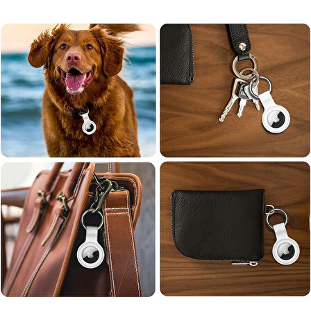 Apple AirTag Uyumlu Silikon Koruyucu Anahtarlık Arkası Kapalı Düşmez Yıkanabilir