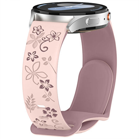 Huawei Watch GT5 41mm Uyumlu FloraFlex Çiçek Desenli Yumuşak Soft Silikon Kordon