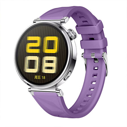 Sneezy Huawei Watch GT4 41mm İle Uyumlu Prism Metal Tokalı Soft Yumuşak Silikon Kordon