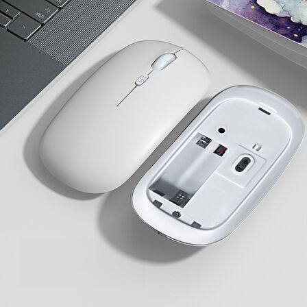 Tüm İpad Modelleri İle Uyumlu Pilli Sessiz Mouse Bluetooth Kablosuz Mouse Fare