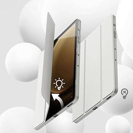 Samsung Galaxy Tab S9 Fe Plus X610 12.4 İnç Kılıf Premium Silikon Kalem Bölmeli Smart Case