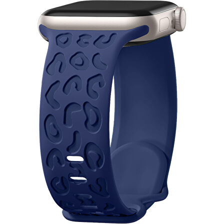 Apple Watch Uyumlu 38 40 41mm Leopar Desenli Yumuşak Silikon Kordon Seri 2 3 4 5 6 Se 7 8 9 10 42mm