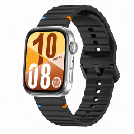 Huawei Watch Fit 4 ve Fit 4 Pro İle Uyumlu Dalga Desenli Tokalı Yumuşak Soft Silikon Kordon