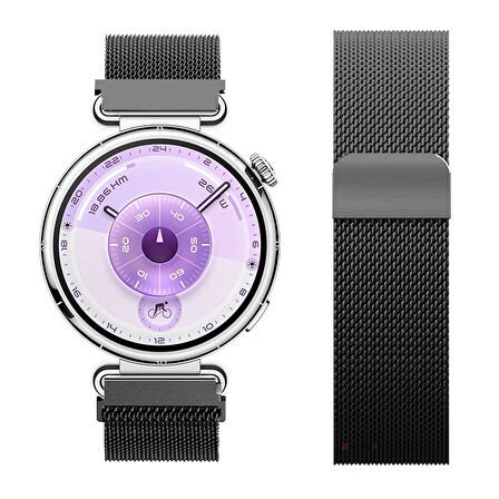 Huawei Watch GT6 41mm Uyumlu Manyetik Milanese Loop Metal Kordon 