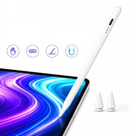 iPad 7/8/9 Nesil 10.2 inç ile Uyumlu NotePen Gen3 Stylus Kalem Avuç İçi Algılama Eğim Destekli
