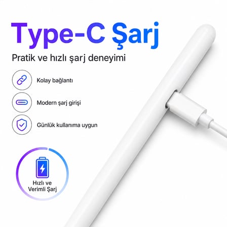 iPad 7/8/9 Nesil 10.2 inç ile Uyumlu NotePen Gen3 Stylus Kalem Avuç İçi Algılama Eğim Destekli