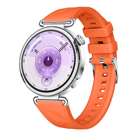 Sneezy Huawei Watch GT6 41mm İle Uyumlu Prism Metal Tokalı Soft Yumuşak Silikon Kordon