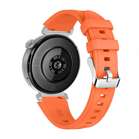 Sneezy Huawei Watch GT6 41mm İle Uyumlu Prism Metal Tokalı Soft Yumuşak Silikon Kordon