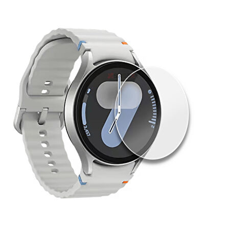 Samsung Watch 7 40mm Uyumlu Kolay Takılabilir Takma Aparatlı Temperli Cam Ekran Koruyucu 