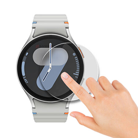 Samsung Watch 7 40mm Uyumlu Kolay Takılabilir Takma Aparatlı Temperli Cam Ekran Koruyucu 