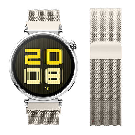 Huawei Watch GT5 41mm Uyumlu Manyetik Milanese Loop Metal Kordon 