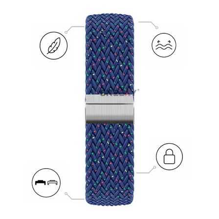 Huawei Watch Fit 5 İle Uyumlu Metal Klipsli Solo Fiberlink Yumuşak Kumaş Örgü Kordon