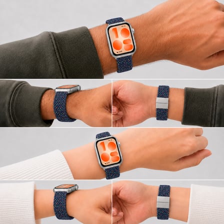 Huawei Watch Fit 5 İle Uyumlu Metal Klipsli Solo Fiberlink Yumuşak Kumaş Örgü Kordon