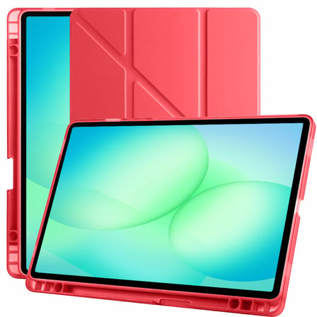 Samsung Galaxy Tab A11 Plus 11 Inc SM-X230 Üçgen Katlanabilir Kalemlikli Yatay Dikey Standlı Kılıf
