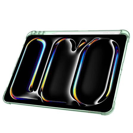 iPad Pro 11 inç M5 2025 Uyumlu Kılıf Üçgen Katlanabilir Kalem Şarj Bölmeli Kılıf A2836 A2837 A3006