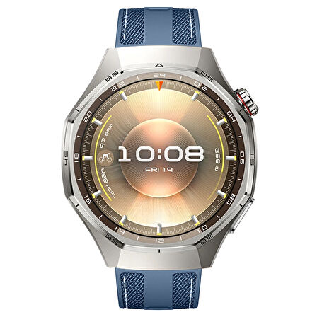 Sneezy Huawei Watch GT6 Pro 46mm ile Uyumlu Metal Tokalı Dikiş Detaylı Şık Dokuma Silikon Kordon