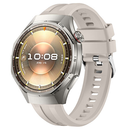 Sneezy Huawei Watch GT6 Pro 46mm İle Uyumlu Spor Silikon Metal Tokalı Soft Saat Kordonu