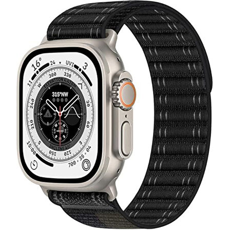 Apple Watch Uyumlu 44 45 46mm Utra 49mm Fabric Spor Yumuşak Kumaş Kordon Seri 2 3 4 5 6 Se 7 8 9 10