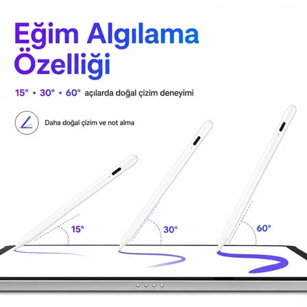 iPad Air 11 M2/M3 ile Uyumlu NotePen Gen3 Stylus Kalem Avuç İçi Algılama Eğim Destekli