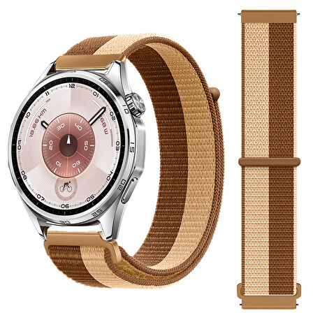 Huawei Watch GT6 46mm İle Uyumlu Ayarlanabilir Cırt Cırtlı Yumuşak Spor Kumaş Örgü Kordon
