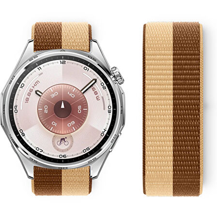 Huawei Watch GT6 46mm İle Uyumlu Ayarlanabilir Cırt Cırtlı Yumuşak Spor Kumaş Örgü Kordon