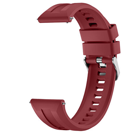 Sneezy Huawei Watch GT6 46mm İle Uyumlu Spor Silikon Metal Tokalı Soft Saat Kordonu