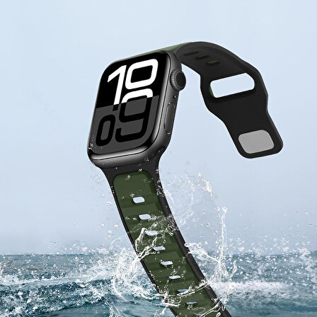 Apple Watch 42mm 44mm 45mm S10 46mm Ultra 49mm Çift Renkli Spor Silikon Kordon Nefes Alabilir