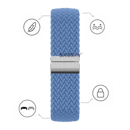 Huawei Watch Fit 5 İle Uyumlu Metal Klipsli Solo Fiberlink Yumuşak Kumaş Örgü Kordon