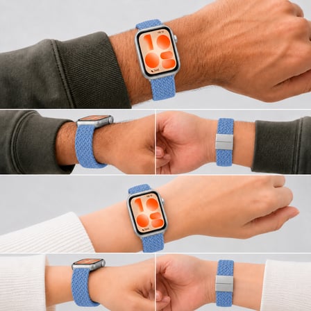 Huawei Watch Fit 5 İle Uyumlu Metal Klipsli Solo Fiberlink Yumuşak Kumaş Örgü Kordon