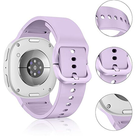 Samsung Galaxy Watch 8 44mm 40mm İle Uyumlu Metal Tokalı PureLux Soft Silikon Kordon