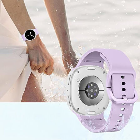 Samsung Galaxy Watch 8 44mm 40mm İle Uyumlu Metal Tokalı PureLux Soft Silikon Kordon