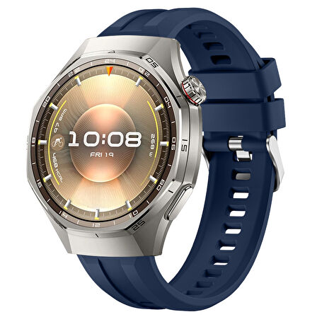 Sneezy Huawei Watch GT6 Pro 46mm İle Uyumlu Spor Silikon Metal Tokalı Soft Saat Kordonu