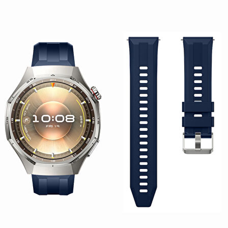 Sneezy Huawei Watch GT6 Pro 46mm İle Uyumlu Spor Silikon Metal Tokalı Soft Saat Kordonu