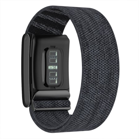 Sneezy WHOOP Peak 5.0 ile Uyumlu Nylon Loop Ayarlanabilir Spor Kordon Siyah Metal Kasalı