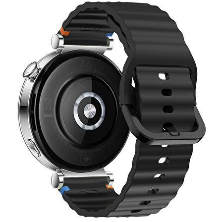 Huawei Watch GT4 41mm İle Uyumlu Dalga Desenli Tokalı Yumusaş Soft Silikon Kordon