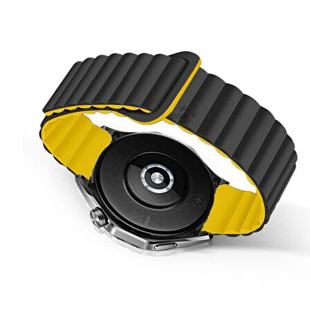 Sneezy Huawei Watch GT5 46mm İle Uyumlu 22mm Harmony Duo Magnetik Silikon Kordon