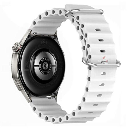 Huawei Watch GT6 46mm İle Uyumlu Dalga Desenli Tokalı Yumuşak Ocean Soft Silikon Kordon