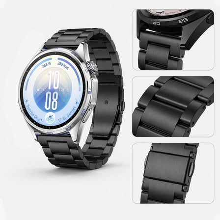 Huawei Watch GT7 46mm İle Uyumlu Katlanır Klipsli Paslanmaz Çelik Saat Kordonu