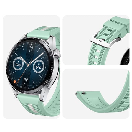 Huawei Watch GT3 Pro GT3 GT2 46mm SportStripe Örgü Desen Metal Tokalı Silikon Akıllı Saat Kordonu