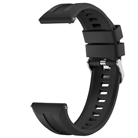 Sneezy Huawei Watch GT3 46mm GT2 46mm İle Uyumlu Spor Silikon Metal Tokalı Soft Saat Kordonu