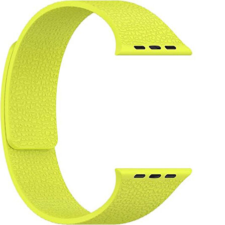Apple Watch 2-3-4-5-6-7-8-10 & SE Uyumlu Manyetik Desenli Spor Silikon Kordon (38/40/41 & 42 mm)